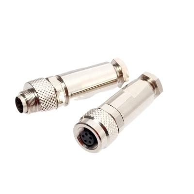 China Power Sensor M9 5Pole Metal Cable Mount Connector Circular Male Straight Type Waterproof IP67 For Signals for sale