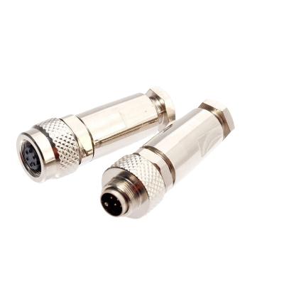 China Power Sensor M9 6Pole Cable Mount Metal Connector Circular Female Straight Type Waterproof IP67 For Sigals for sale