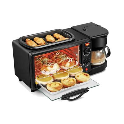 China RV Multi Function Breakfast Maker 3 In 1 Machine With Electric Toast Oven Coffee Pot Frying Pan TECH Power Timer Sales Rohs Mode for sale