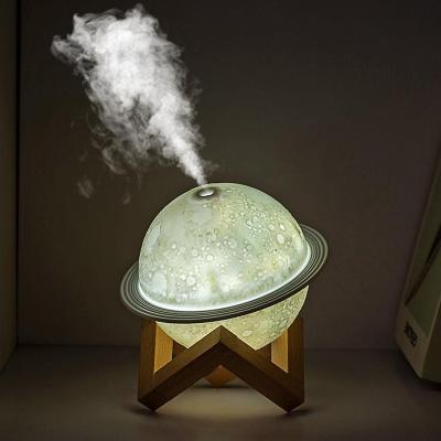 China Color Changing LED Light Mini Usb Portable Travel Round Ultrasonic Colorful Planet Air Humidifier NEW With Led Light for sale