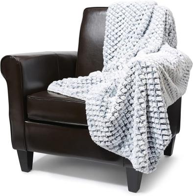 China Disposable Fuzzy Faux Fur Embossed Throw Blanket for Winter for sale