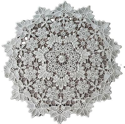 China High Quality Oilproof Spandex Table Covers Velvet Lace Embroidery Round Wedding Decorative Dining Table Cover, Place Mat, Table Runner for sale