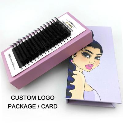 China Natural professional pbt fiber eyelash extensions 13mm real 17mm hair eyelash extensions c d cc dual density eyelash extension wick for sale