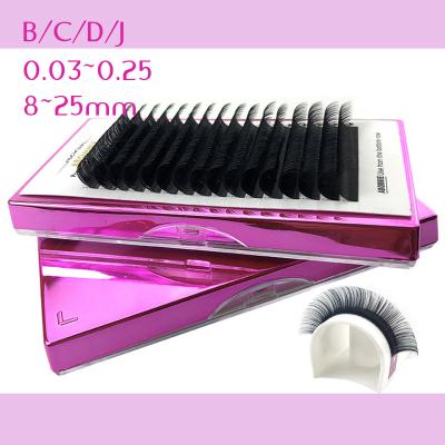 China Black Matte Long Cashmere Eyelash Extensions Foil Seller Brand Natural Wholesale Private Label Volume Back 25 Mm Las Silk Extension for sale