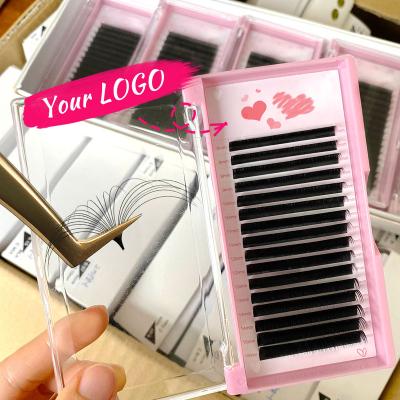 China Long Different Natural Russian Eyelash Extensions 0.03 0.05 Soft Volume Mink Lash Extension Mink Lash Extension Supplies for sale