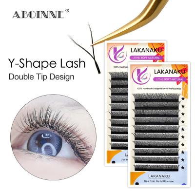 China YY Eyelash Extensions Natural Long Lashes D Curl 0.07mm Lashes Mixed Volume Extensions 8-12mm 2D Easy Fans YY Lashes Premade Bunch for sale