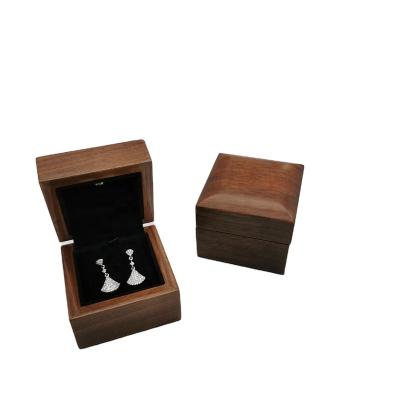 China Wooden Jewelry Packaging Nut Box For Ring Jewelry Box With Led Light Jewelry For Earring Wooden Watch Box for sale