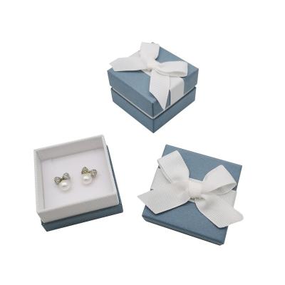 China Hot Sale Wholesale Custom Jewelry Packaging Box Ribbon Paper Earring Jewelry Box Packaging Box For Jewelry Customized for sale