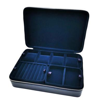 China Jewelry Packaging PU Business Travel Jewelry Packaging Box Watch Case With Mini Jewelry Tray Vendor for sale