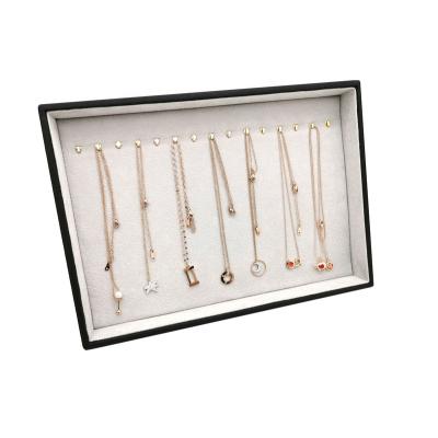 China Jewelry Display Show Trade Cases For Jewelry Display Trays PU Leather With Hook For Bracelet Necklace Stackable And Lightly for sale