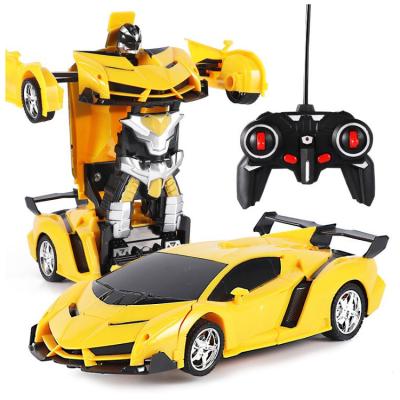 China High Quality RC Hobby Radio Control Car Toy One Key Deformation Rc Robot Car For Kid for sale