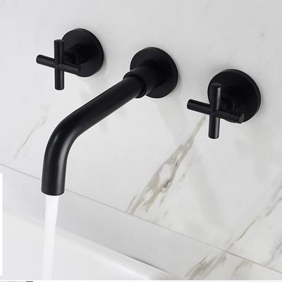 China Luxury Wall Mounted Basin Faucet Bathroom Sense Taps Hot Cold Cold Mixer Tap Brass Sink Mixer Tap for sale