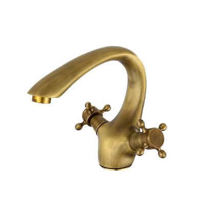 China Sense Faucets Bathroom Vessel Sink Faucet Deck Mounted Mixer Tap Hot And Cold Water Brass Faucet for sale