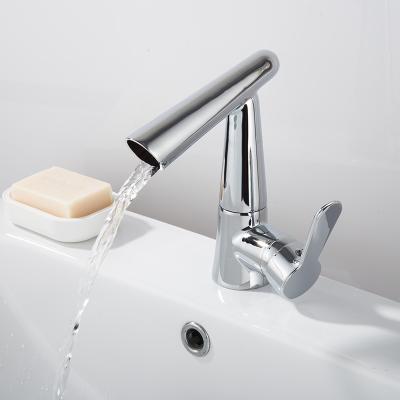 China New Sense Faucets Chrome Brass Faucet Bathroom Faucet Fashion Basin Faucet Design Basin Faucet for sale