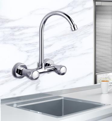 China Sense Faucets Hot And Cold Water Faucet Chrome Kitchen Faucet Wall Mounted Solid Brass Sink Water Tap for sale