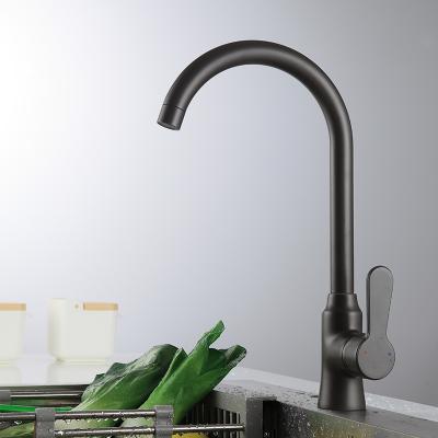 China Sense Faucets Black Kitchen Faucet Deck Mounted Single Hole Sink Water Faucet Single Handle Black Kitchen Faucets for sale