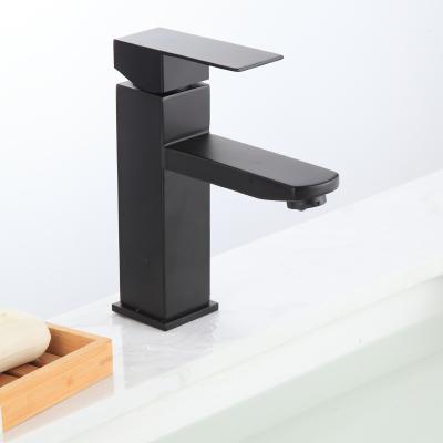 China Sense Faucets Bathroom Faucet Single Handle Black Basin Faucet Sanatire for sale