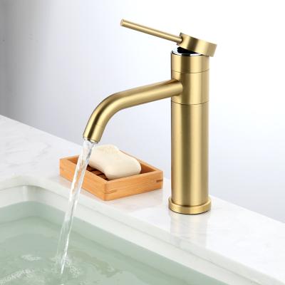 China Big Sense Faucets Bathroom Sink Faucet Single Handle Basin Faucet Gold Faucet for sale