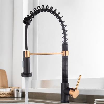 China Hot Sense Faucets And Cold Water Kitchen Sink Faucet Lower Gold Black Kitchen Faucet for sale