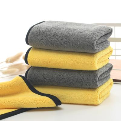 China High Density Special Coral Color Padded Car Wash Towel Child Safe Double Car Wash Towel Car Towel Fleece Towel for sale