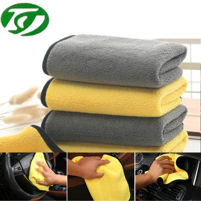 China Sustainable Fine Fiber Towel 30*30 Double Sided Car Wash Coral Fleece Padded Absorbent 4s Shop Cleaning Towel Car Towel for sale