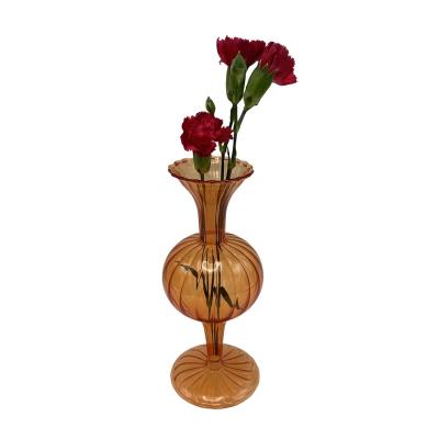 China Design Luxury Glass Flower Vase Modern Professional Long Sconce Glass Vase for sale