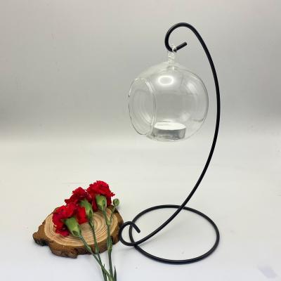 China Eco-friendly New Arrival Ball Vase Mini Greenhouse Plant Glass Hanging Hydroponic Vase for sale