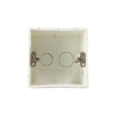 China Residential / General Purpose PVC Plastic 86 * 86mm Concealed Wall Box Unit Switch Socket Bottom Junction Box for sale