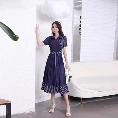 China Plus Size Fashion Plus Size Flesh-Turning Solid Color Ladies Dresses Office Pleated Elegant Women Strapless Lady Belt Dress for sale