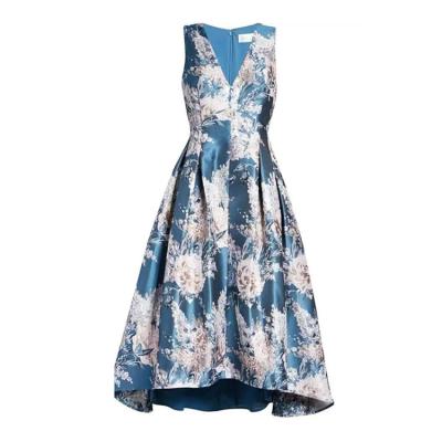 China Floral Print Woven Over The Knee Design New Beautiful Plus Size Stretching Casual Dresses Women Floral Dress Dress for sale