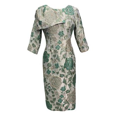 China Vintage Cheap Tight Flower High Quality Plus Size Dresses Elegant Knee-Length Exaggerated Plus Size Women's Night Dress for sale