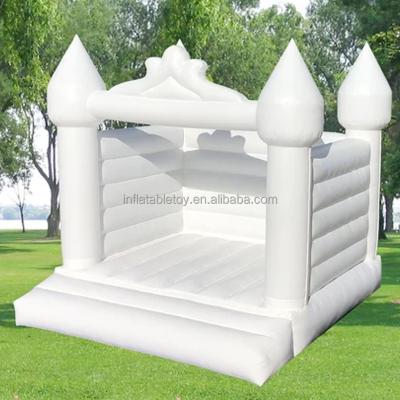 China White PVC Inflatable Commercial Inflatable Bouncer Party Wedding PVC Tarpaulin Jumping Castle Slide for sale