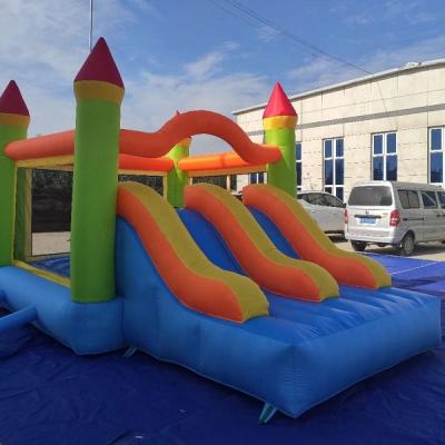 China PVC Tarpaulin +420D Fabric Cheap Inflatable Happy Kiddie Castle Bounce House For Kids Playground Houses for sale