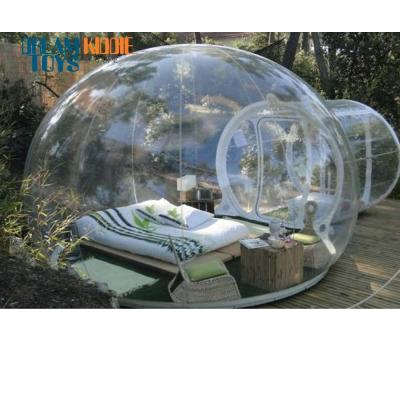 China PVC advertising star inflatable bubble clear camping tent, transparent star tunnel glamping single room, decoration tent for sale