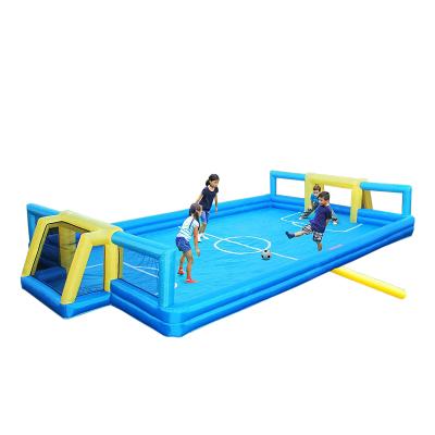 China 0.55mm PVC tarpaulin commercial grade 12X6m soap football field inflatable human foosball sports game for sale for sale