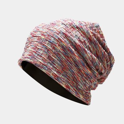 China COMMON Tie Dye Cotton Beanie Baggy Hat Slouchy Skull Skull Cap For Women Mens for sale