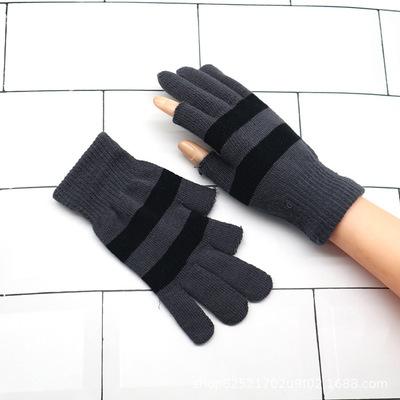 China Winter Gloves Plaid Mittens Mobile Phone Tablet Screen Protector Touch Checked Thick Warm Knitted Gloves for sale