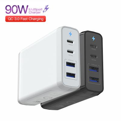 China 4Ports 90W USB C LAPTOP Multiport PD Charger For Mac Book IPad Phone Laptop PD QC3.0 90W Multifunction Chargers for sale