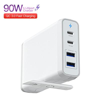 China LAPTOP 4 Port 90W USB C PD QC3.0 Fast Charging Multifunction iPhone Mac Book Samsung Oppo Chargers for sale