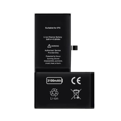 China Mobile Phone 3100mAh High Capacity Mobile Phone Battery For IPhone X Li-ion Polymer Battery for sale