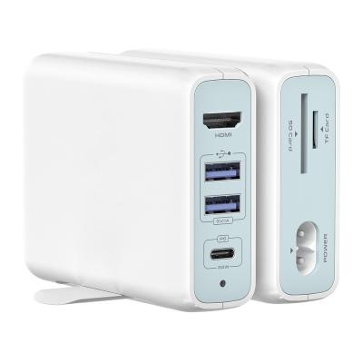 China Micro Charging Hub 4k 30hz High Speed ​​6 Multiple Ports In 1 USB C Hub 65W PD Type C Charging HD MI 4K Output Card PD Universal Thunderbolt Usb C Hub standard deviation TF for sale