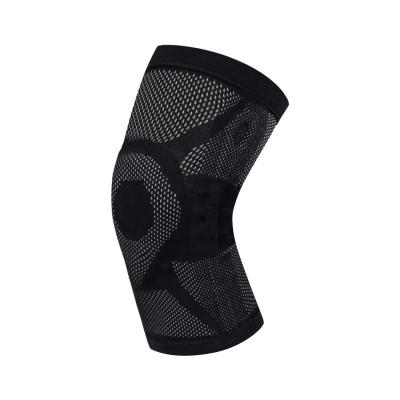 China Comfortable Breathable Fitness Knee Brace Support With Spring Silicone Pad Compression Knee Sleeve for sale