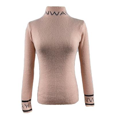 China Wholesale Mock Stretchy High Quality Neck Yarn Wool Sweater Women Soft Lightweight Knitted Sweater for sale