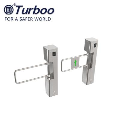 China SUS Supermarket Entrance Swing Barrier Gate , 24V 50W Access Control Pedestrian Barriers Gates Swing Gate Turnstile for sale