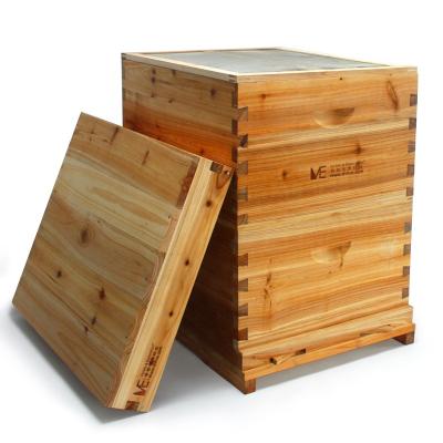 China Bee Farm Wooden Fir Hive 2 Layer Box Beekeepers Beekeeping Beekeeping Equipment Wooden Bee Hives for sale