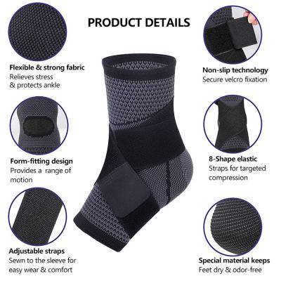 China Black Ankle Compression Socks Plantar Fasciitis Compression Sleeve for sale