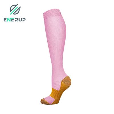 China Pink 15 To 20 Mmhg Compression Socks Copper Infused Odor Resistant for sale