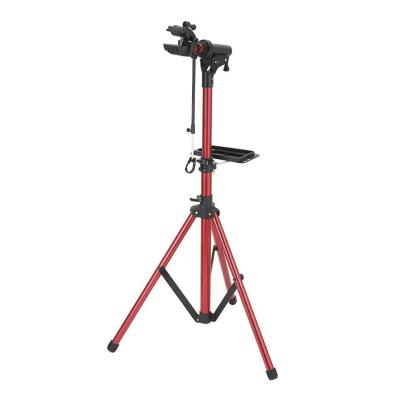 China Red Color Foldable Durable High-survey Aluminum Alloy Foldable Bike Repair Stand With Tray for sale