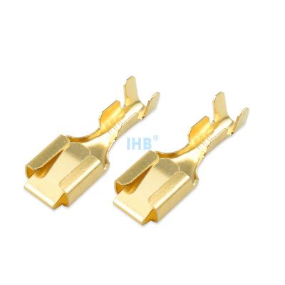 China 6.3MM Square Socket Copper Brass Electrical Terminal Stamping Parts Crimp Terminal Connectors Excavator Terminal 6.3MM Female Square Socket for sale