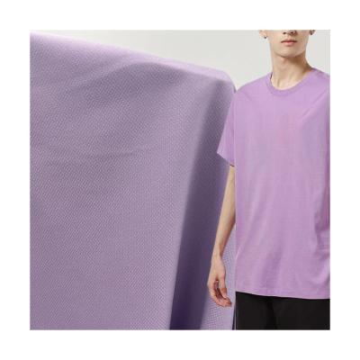 China Polyester Spandex Fabric Breathable Knitted Plain Single Breasted Fabric For Sportswear T-shirts for sale